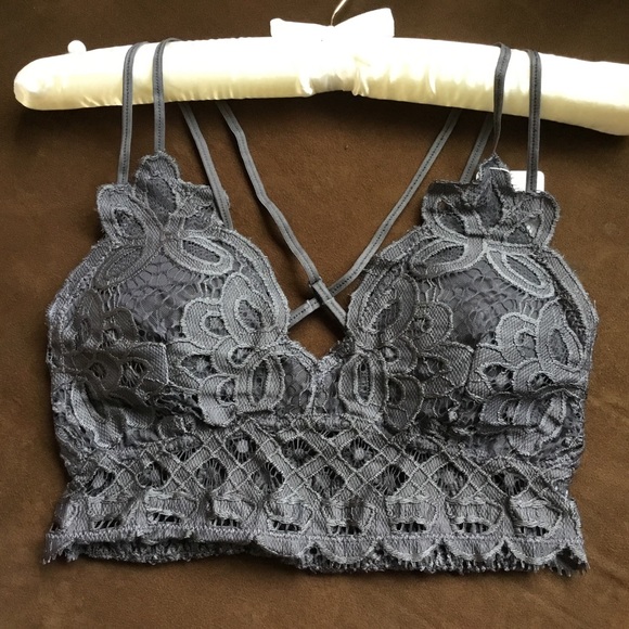Anemone Other - Charcoal Crochet Lace Bralette